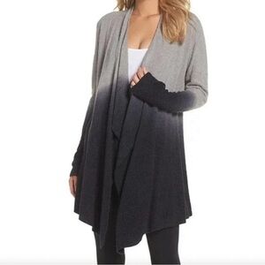 Grey / Black Barefoot Dreams CozyChic Lite Ombre Drape Calypso Cardigan Size S/M